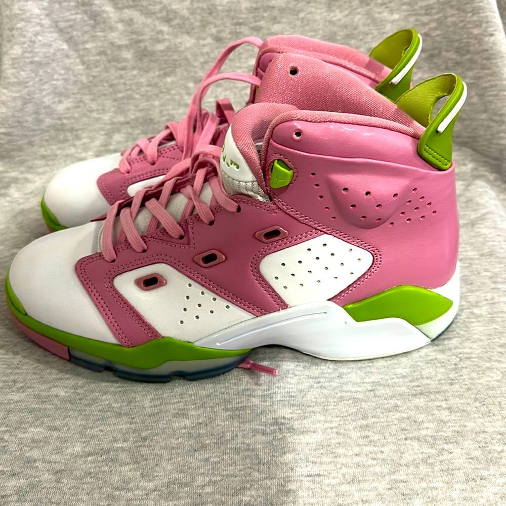 Air Jordan 6-17-23 Pink White Shoes Green
